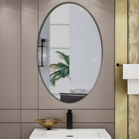 Miroir mural autocollant en gros d'usine, autocollant miroir 3D ovale en acrylique pour décoration murale DIY, miroir mural adhésif