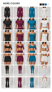 Ensemble de yoga 7 pièces personnalisé avec logo, respirant, haute élasticité, avec trous pour les pouces, pour femmes, idéal pour le fitness et la gym - Product Image 2