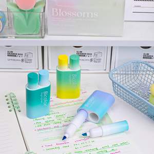 Bonitos bolígrafos Resaltadores 2 en 1, bolígrafos Resaltadores de 12 colores, punta de cincel, rotuladores Resaltadores estéticos <span class=keywords><strong>bicolor</strong></span> para estudiantes - Product Image 4