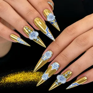 Ensemble de poudre à ongles effet miroir chromé, 2 couleurs, or et argent, pigment brillant pour ongles métalliques avec outil éponge, effet miroir magique, nail art - Product Image 2