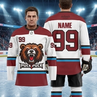 Jersey de Hockey sobre Hielo Sublimado Personalizado al por Mayor, Uniforme de Equipo Transpirable de Secado Rápido, Impresión de Logotipo OEM, Ropa de Hockey