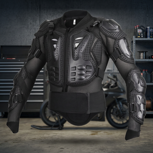 Unisex Breathable Plus Size <b>Summer</b> <b>Motorcycle</b> Racing Motocross <b>Jacket</b> with Body Armor Protection and Full Sleeve - Product Image 3