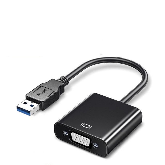 Smart Usb 3.0 to Vga Converter hd Cable 1080p Play and Plug Multi-system Usb to Vga Adapter Black for Tv Projector