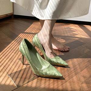 Nouvelle tenue folklorique de style chinois, jupe assortie, élégante, légère, été, sexy, talons aiguilles, bout ouvert, talons hauts, bout ouvert, pour femmes - Product Image 5