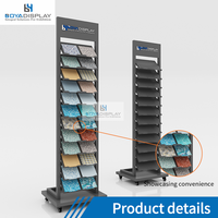 Boya Xxl231 Présentoir de porte en métal pour carreaux, personnalisable, amovible, de luxe, facile à monter, double rangée, vertical, simple, pliable et portable