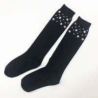 Chaussettes en coton mercerisé respirant pour femmes, design personnalisé, logo brillant, paillettes, tricotées sans couture, chaussettes ras du cou