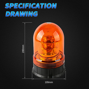 Nouvelle lampe de signalisation robuste, étanche IP65, lumière stroboscopique rotative d'urgence, DC12/24V 20W pour <span class=keywords><strong>tracteur</strong></span> <span class=keywords><strong>agricole</strong></span> - Product Image 3