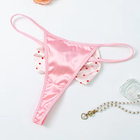 Culottes sexy japonaises Kawaii en satin rose avec grand nœud pour femme, lingerie mignonne pour fille