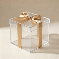 Boîte de présentation carrée en acrylique transparent durable sur mesure pour bijoux, montres et cadeaux en vente au détail