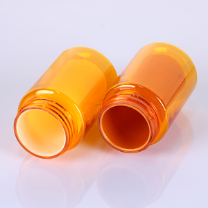 Customized Yellow Transparent Capsule Bottle Pharmaceutical Packaging PET <b>Plastic</b> For Health Products With Screw Cap - Product Image 2