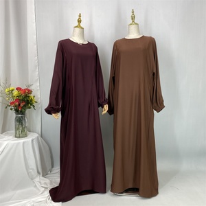 Nouvelle robe simple pour femmes, en tissu Nida doux, avec fermeture éclair avant pratique, robe longue ample pour allaitement, vêtements islamiques musulmans, Abaya 6822 # - Product Image 5