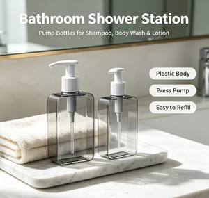 200ml PETG Plastic Lotion Bottle Thick Wall Oblate Shampoo <strong>Container</strong> With Lotion Pump Dispenser Wholesale Factory Direct Supply - Product Image 2
