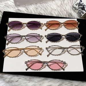 กระจกแบนประดับเพชรรูปไข่ป้องกันแสงสีฟ้า UV400 กรอบเต็มสำหรับเด็กสไตล์เกาหลีแฟชั่นหรูหรา - Product Image 4