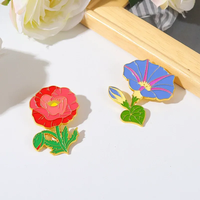 Vente en gros de pin's en émail métallique 3D en relief, thème floral, pin's de revers personnalisés, colorés et mignons, pour cadeaux promotionnels d'entreprise