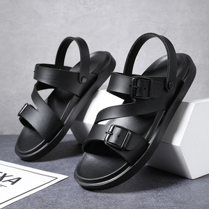 Sandales de plage en cuir ajustables pour hommes, style classique d'extérieur, confortables, flexibles et antidérapantes - Product Image 3
