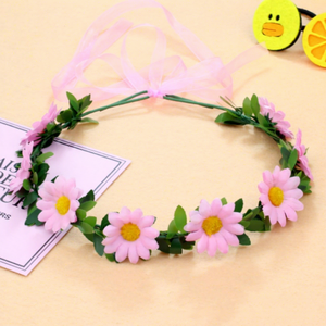 Couronne de cheveux HLC Tournesol, serre-tête marguerite, bandeaux hippie, coiffe florale de mariée pour Pâques, fête, mariage - Product Image 2