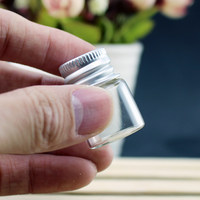 Petites fioles cylindriques en verre avec capuchon en aluminium, tubes à essai scellés pour laboratoire, flacons d'aliquote, mini-bouteilles créatives pour vœux en bois d'agar
