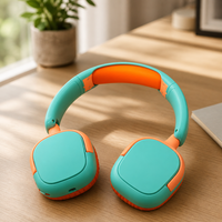 Headphone Nirkabel Over Ear Headset Stereo Musik Ringan Nyaman untuk Wanita, Remaja Putri, dan Anak-Anak