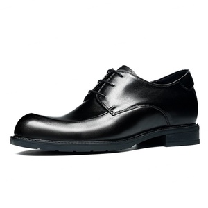 Zapatos de Cuero para Hombre, Estilo 2025, Cuero Genuino, Estilo Británico, Versátiles, Punta Redonda, Formales de Negocios, con Elevador Interno, Tipo Derby - Product Image 1