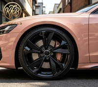 Porsche Cayenne Turbo GT, BMW X5, Audi Q8, Mercedes GLS için KFB Lüks Performans Dövme Jantlar, Siyah Alaşım Jantlar