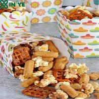 Papier à emporter biodégradable, support pour crêpes, gaufres, Churros avec Sauce