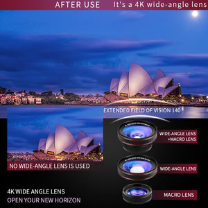 Objectif universel grand-angle macro 4K HD en verre optique avec <span class=keywords><strong>zoom</strong></span> 0,45X et clip de 37 mm pour téléphone portable, idéal pour la photographie de cils et de beauté des ongles - Product Image 3