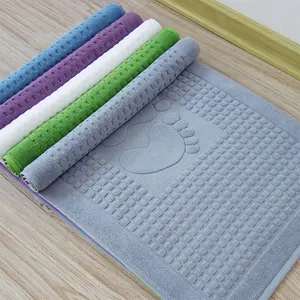 Thicker and Super Absorbency Anti-Slip 100 Cotton Colorful Terry Bath Mat For Bathroom