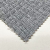 Nueva Tela Elástica de Punto Jacquard a Cuadros Pequeños, 91% Poliéster Reciclado, 9% Elastano, para Prendas Deportivas de Niñas