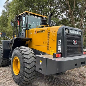 Second Hand Used Shandong Lingong LG956L Wheel Loader 9 Ton 92KW Yellow Diesel Powered 4x4 Cab Off-Road <b>Tires</b> Gearbox Motor - Product Image 4