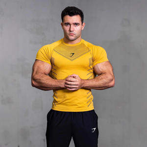 GYMSHARK Men's <b>T</b>-<b>Shirt</b> <b>Muscle</b> Sports Fitness Quick-Dry Breathable Stretch Short Sleeve Slim Fit Summer Outdoor Running Training - Product Image 5