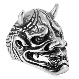 yunnique Men's <b>Titanium</b> Steel <b>Ring</b> Silver Bull Demon King Animal Shape Fashion Jewelry Gift - Product Image 3