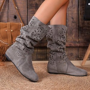 Botas Planas de Estilo Europeo y Americano para Mujer, Botas Largas de Caña Alta con Múltiples Formas de Uso - Product Image 5