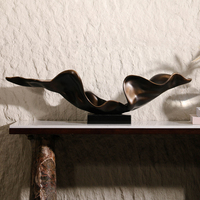 Sculpture Art Déco en Résine Noire Faite à la Main, Effet Marbre, Moderne et Luxueuse, pour Hôtels, Restaurants, Statues Irrégulières, Ornements pour la Maison et le Bureau, Vente en Gros