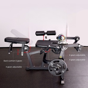 Machine 3-en-1 à charge par disques pour soulevé de cuisse et extension de jambe, équipement de gym en acier réglable pour entraînement des jambes et des fessiers, utilisable assis ou allongé - Product Image 4