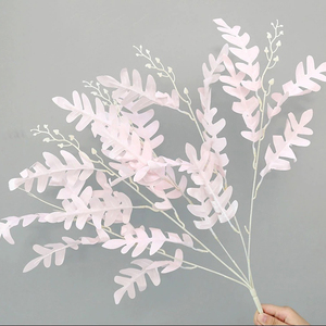 การจัดดอกไม้ด้วยผ้าไหมแมกโนเลียสีชมพูม่วงการจัดดอกไม้บนโต๊ะแบบทันสมัยไม่ซีดจาง - Product Image 2