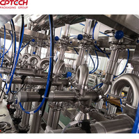 Ligne de production de yaourt CPTECH pour ligne de remplissage de yaourt en bouteille en utilisant un remplisseur à piston et également une machine de capsulage à broche
