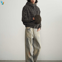 Personnalisé Designer Chapeau De Fourrure Fermeture Éclair Boxy Hiver Vent Camouflage Homme À Capuche Épaule Goutte Patchwork Hommes Manteaux En Duvet Vestes