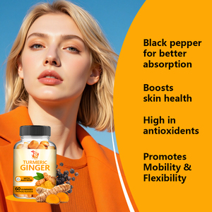 Wholesale Price <b>Turmeric</b> Ginger Gummies with <b>Turmeric</b> Root Extract Boosts Skin Health and Promotes Mobility Flexibility Gummies - Product Image 4