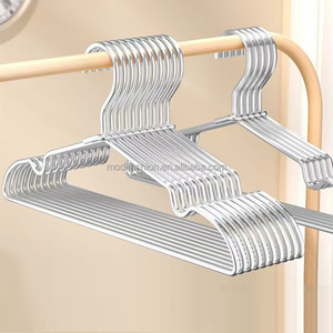 Cintres robustes classiques en acier inoxydable doré et argenté antidérapants pour l'organisation des vêtements et la présentation <span class=keywords><strong>de</strong></span> vestes dans le salon - Product Image 2