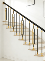 Balustres d'escalier en alliage d'aluminium de style luxueux pour décoration intérieure, barres de balcon, rampes d'escalier métalliques pour villa et appartement intérieurs