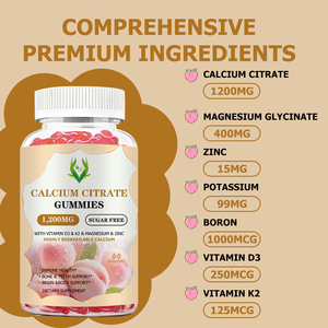 Gomitas de Citrato de Calcio Sin Azúcar de 1200mg con Magnesio, Personalizadas por el Proveedor, para Apoyar la Salud Inmunológica, Suplemento de Calcio - Product Image 3