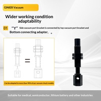 Support de ventouse robotique léger Ginier S avec tige d'aspiration à ressort intégré pour systèmes pneumatiques industriels