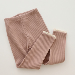 Casual <b>Toddler</b> Wear Leggings Lace Ruffle Ribbed Kids Leggings - Product Image 1