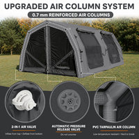 Tente pneumatique familiale Coody 17.2 Familia Pro - Gris, tente pneumatique familiale de luxe pour toutes les saisons, grande tente de camping facile à installer
