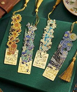 <span class=keywords><strong>Marque</strong></span>-<span class=keywords><strong>page</strong></span> en métal LABON Premium pour peinture à l'huile, ajouré, avec pompons, cadeau de papeterie artistique esthétique - Product Image 2