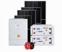 Système de production d'énergie photovoltaïque domestique 4-30KW, kit solaire hybride complet, batterie LiFePO4 murale, onduleur intelligent
