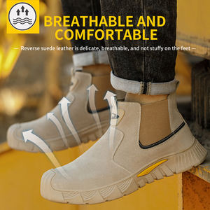 Chaussures <span class=keywords><strong>de</strong></span> Sécurité Anti-Écrasement pour <span class=keywords><strong>Femme</strong></span> avec Embout en Acier, Style Chelsea Bas, en Cuir Bleu pour Soudage en Hiver, Dropshipping Disponible - Product Image 5