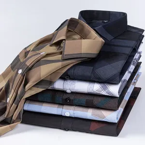 <span class=keywords><strong>Camisas</strong></span> Casuales <span class=keywords><strong>de</strong></span> Algodón Coreanas <span class=keywords><strong>de</strong></span> <span class=keywords><strong>Moda</strong></span> para Hombre, Manga Larga, Diseño a Cuadros, Ropa Elegante y Económica - Product Image 3