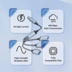 Adaptateur USB C OTG multifonction PD 100W, câble tressé en nylon à charge rapide pour projecteur, microphone, clé USB, ordinateur portable, tablette - Product Image 6
