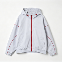 Veste coupe-vent minimaliste pour homme personnalisée, respirante, légère, écologique, avec poches latérales zippées, style streetwear